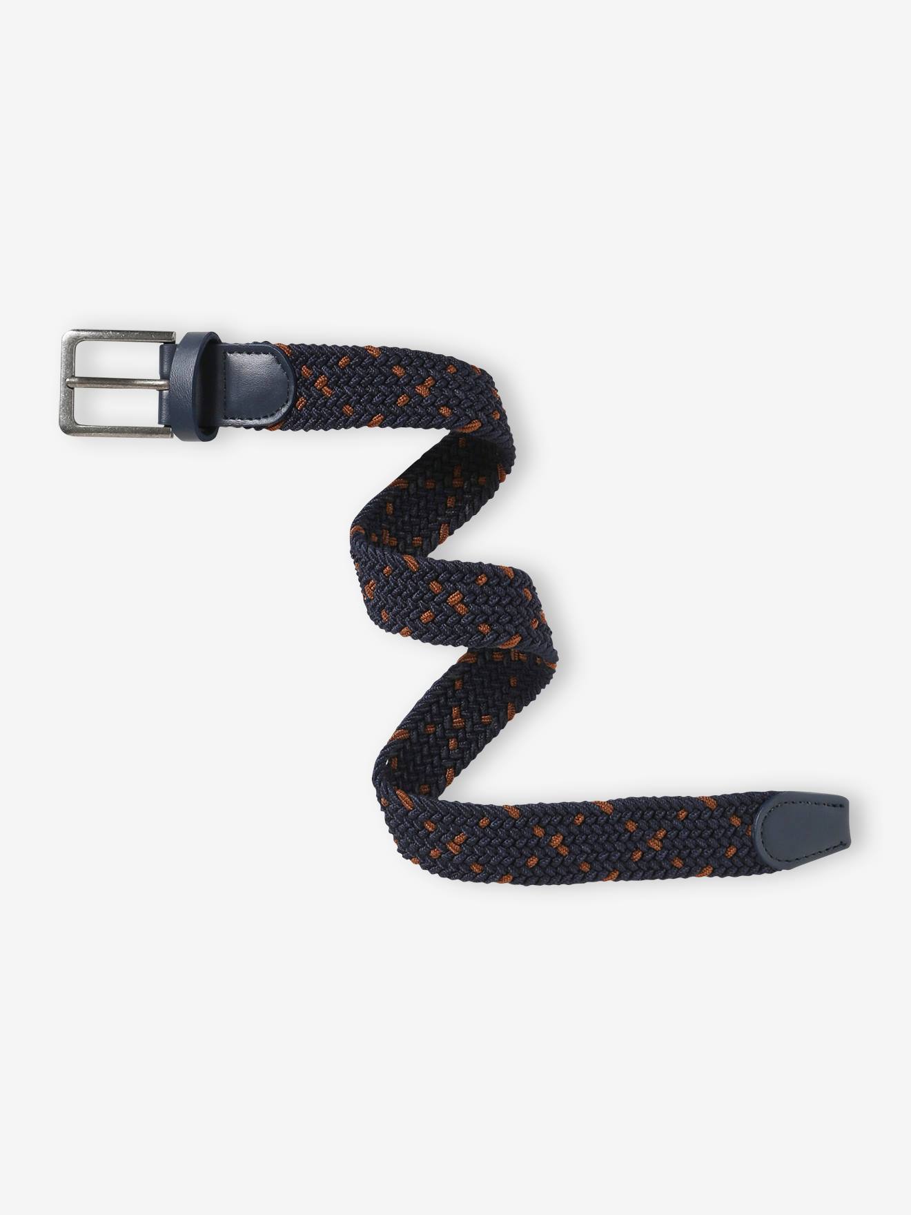 Ceinture bicolore tressée garçon marine