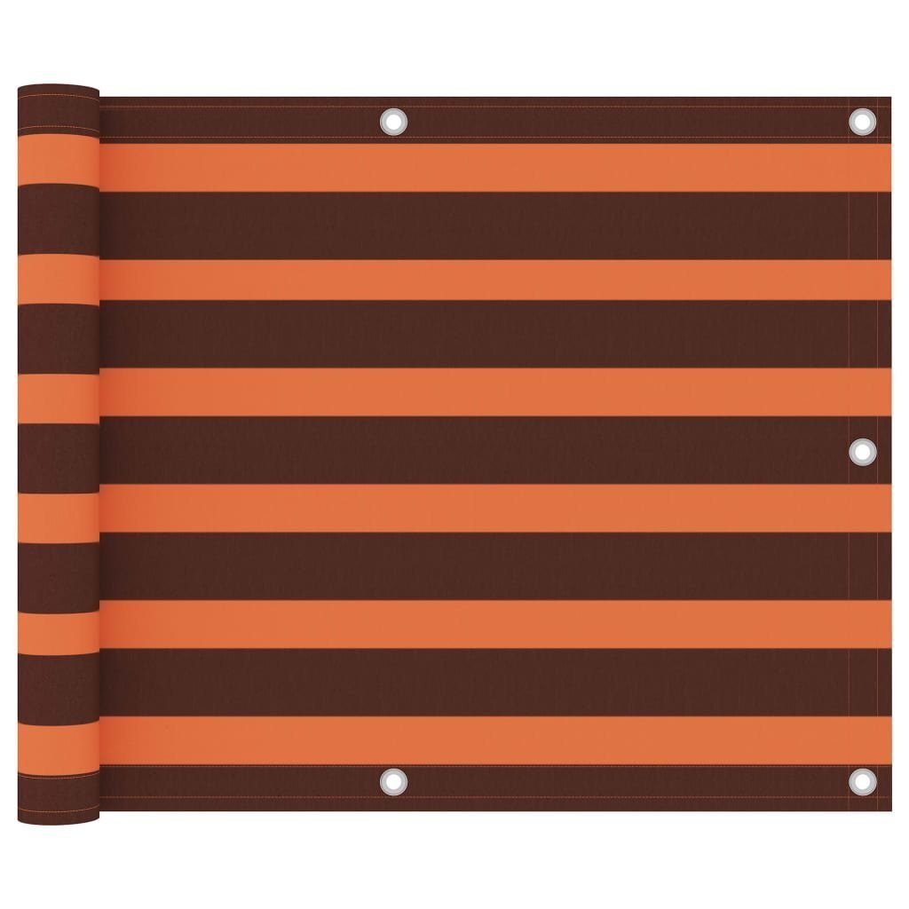 Tapferer Ping Balkonsichtschutz Balkon-Sichtschutz Orange und Braun 75x500 cm Oxford-Gewebe (1-St)
