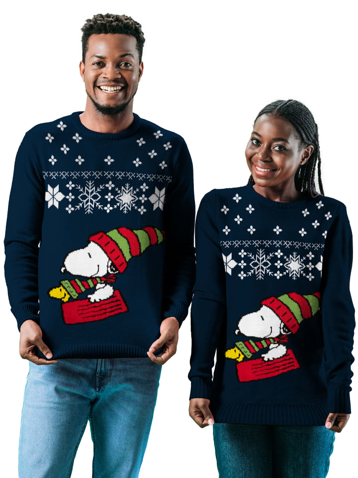 Snoopy The Peanuts Winterpullover - Snoopy in blau günstig kaufen