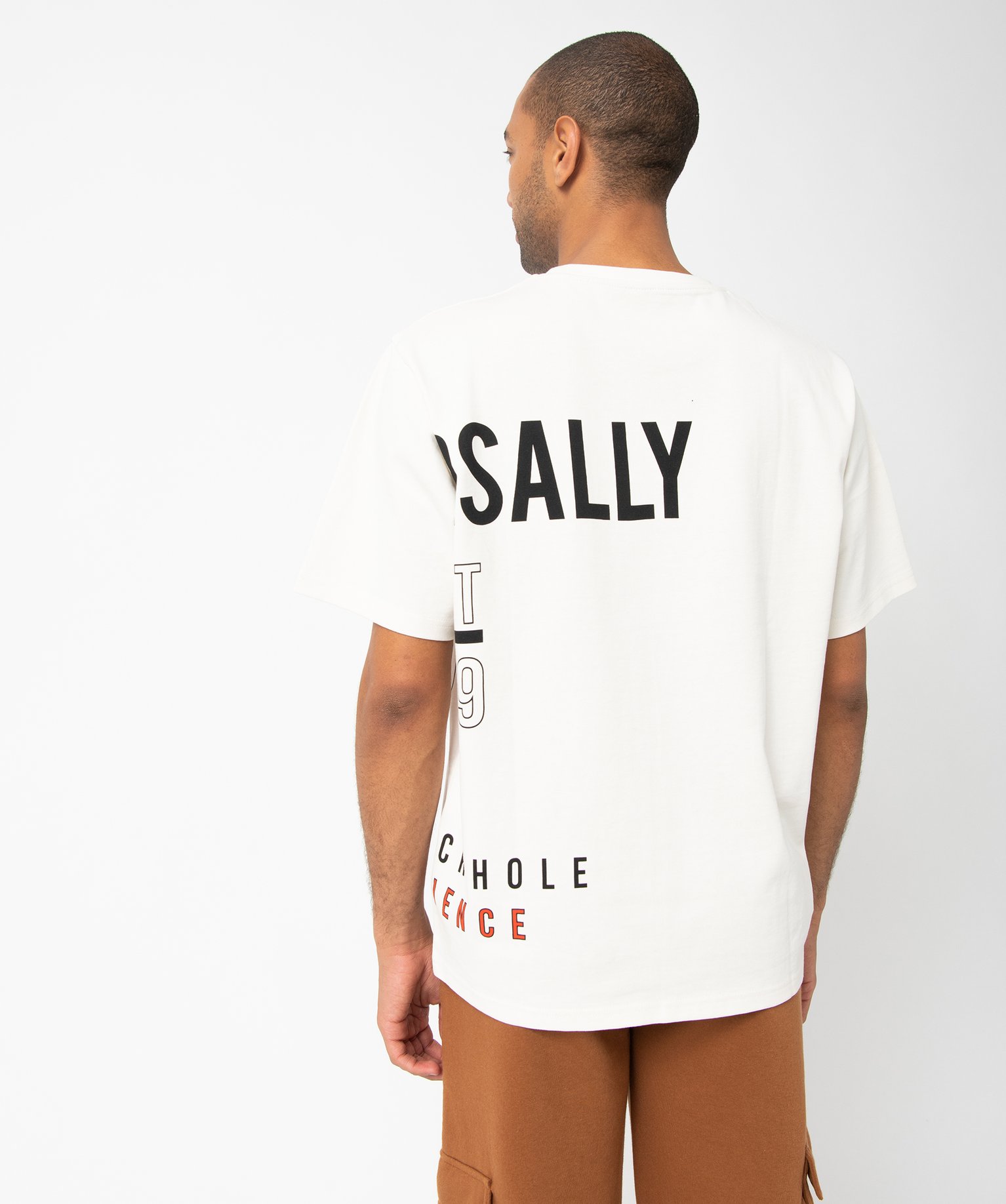 Tee-shirt homme à manches courtes oversize avec inscriptions blanc | GEMO
