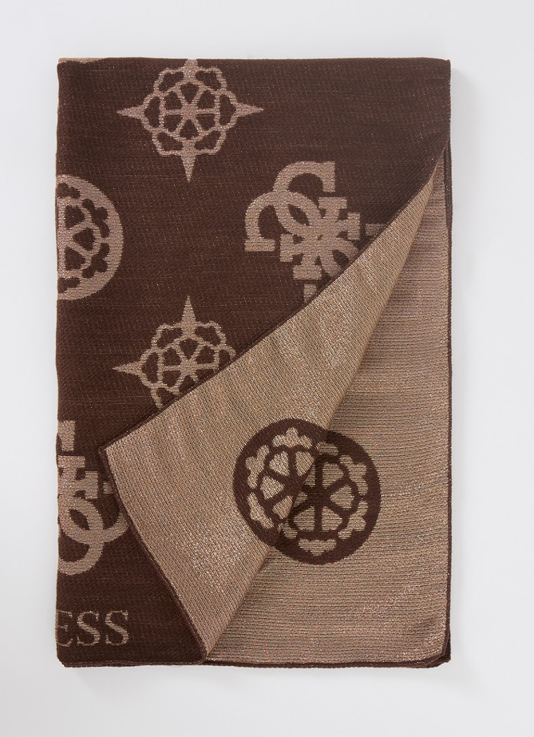 Sciarpa GUESS in lurex con logo lavorato a maglia, 170 x 75 cm