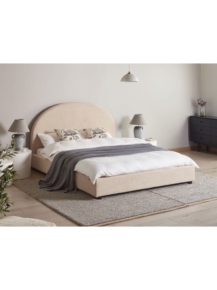 Beliani Doppelbett VAUCLUSE in Beige - (W) 174 x (H) 112 x (L) 214 cm günstig kaufen onesize