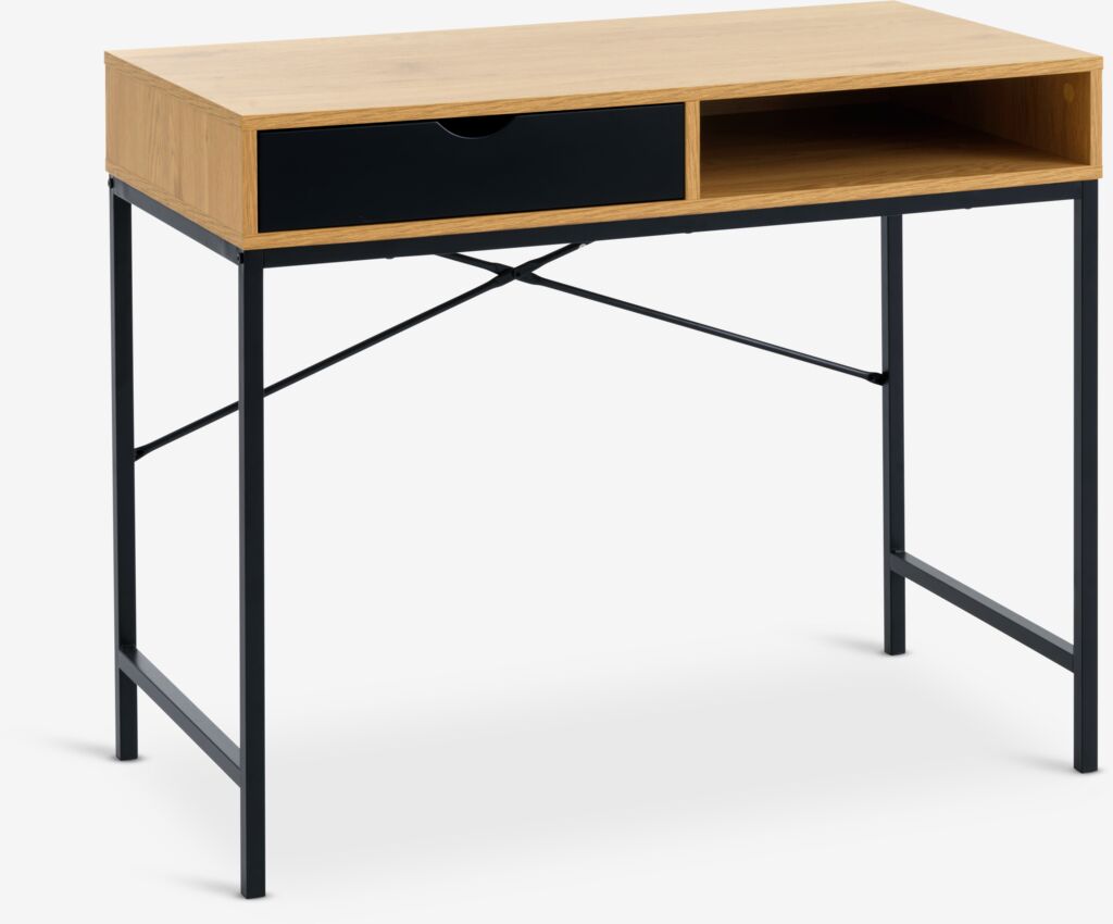 Biurko TRAPPEDAL 48x95 1 szuflada kolor dąb/czarny