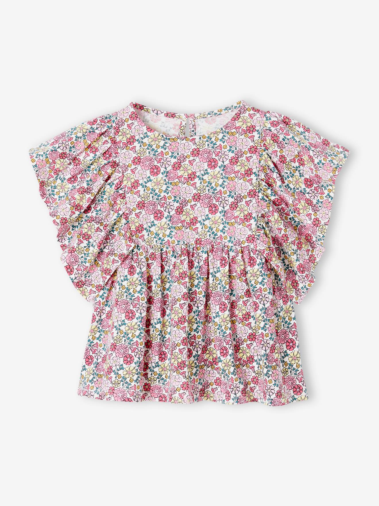 Vertbaudet Mädchen Blusenshirt mit Recycling-Polyester - vanille