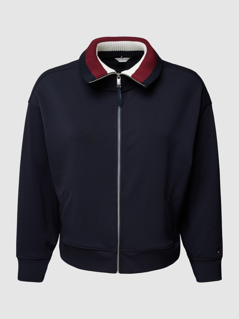 PLUS SIZE Sweatjacke mit Label-Details in marineblau