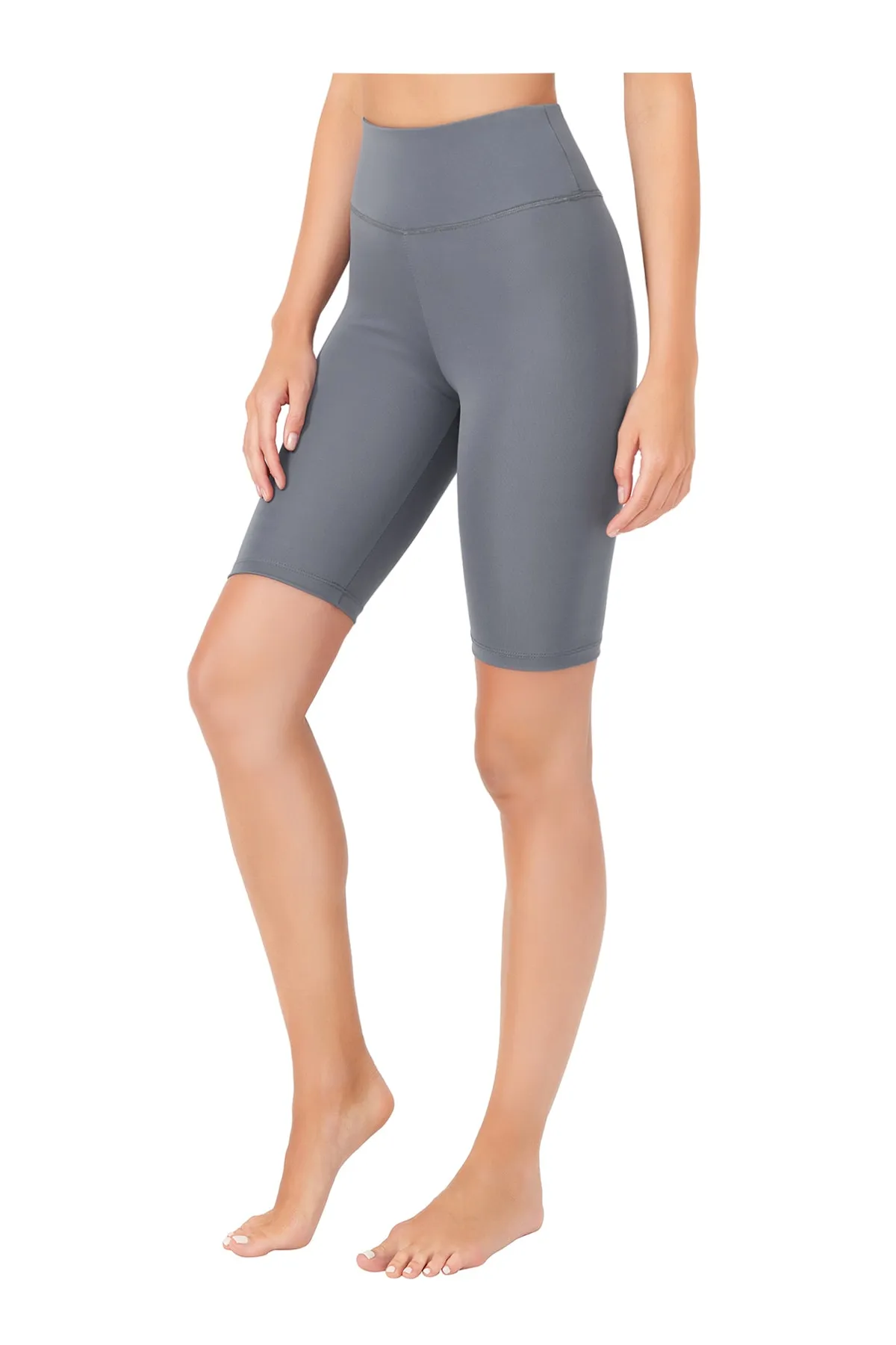 LOS OJOS  Anthrazitfarbene, lockere Radlerhose mit hoher Taille und kurzen Sport-Tights für Damen