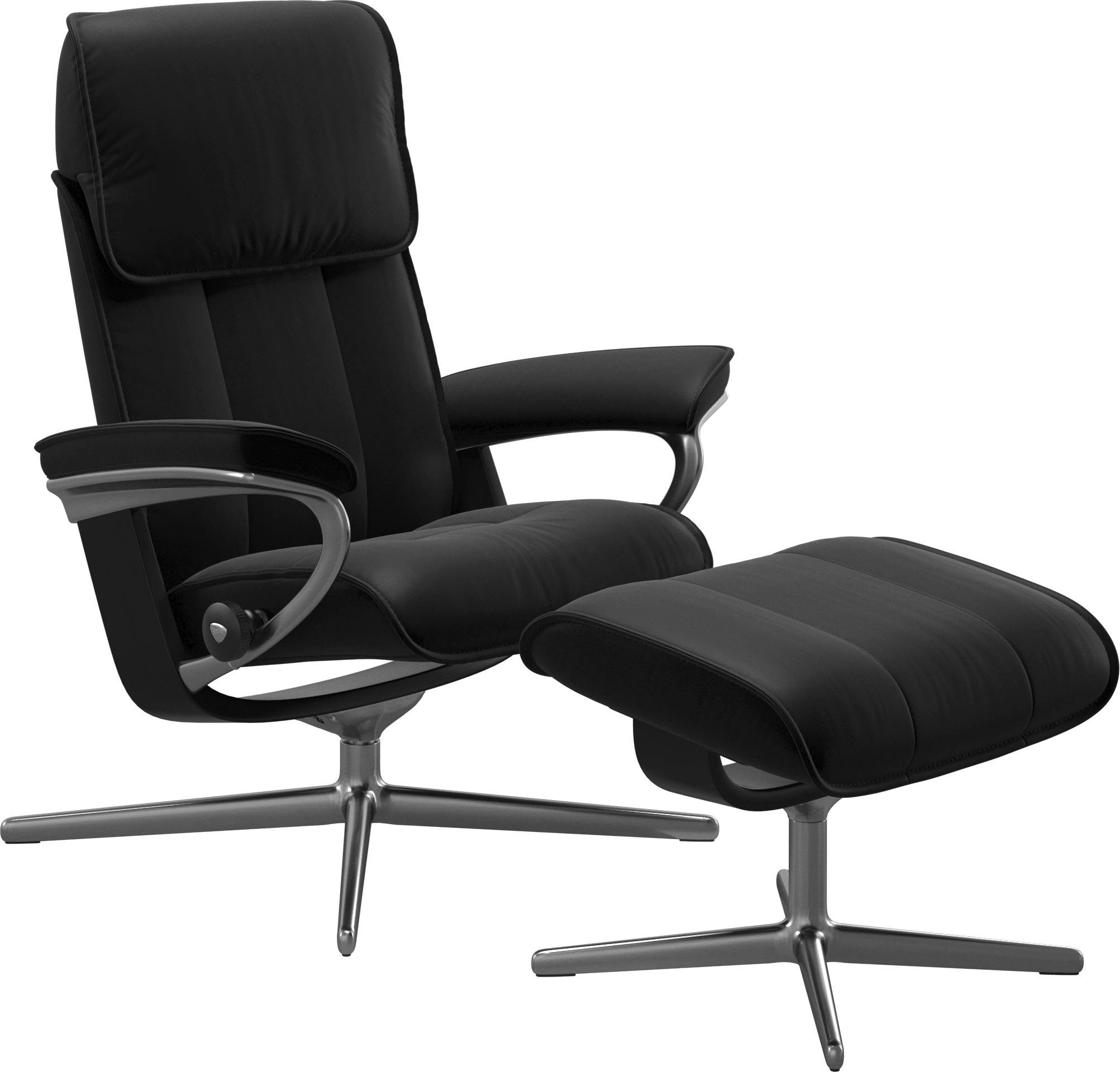 Stressless® Relaxsessel Admiral, mit Cross Base, Größe M & L, Holzakzent Schwarz