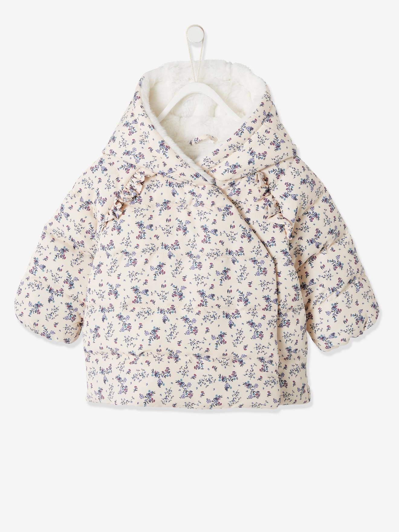 Vertbaudet Gefütterte Baby Steppjacke, Wickelform, Recycling-Polyester - dunkelblau