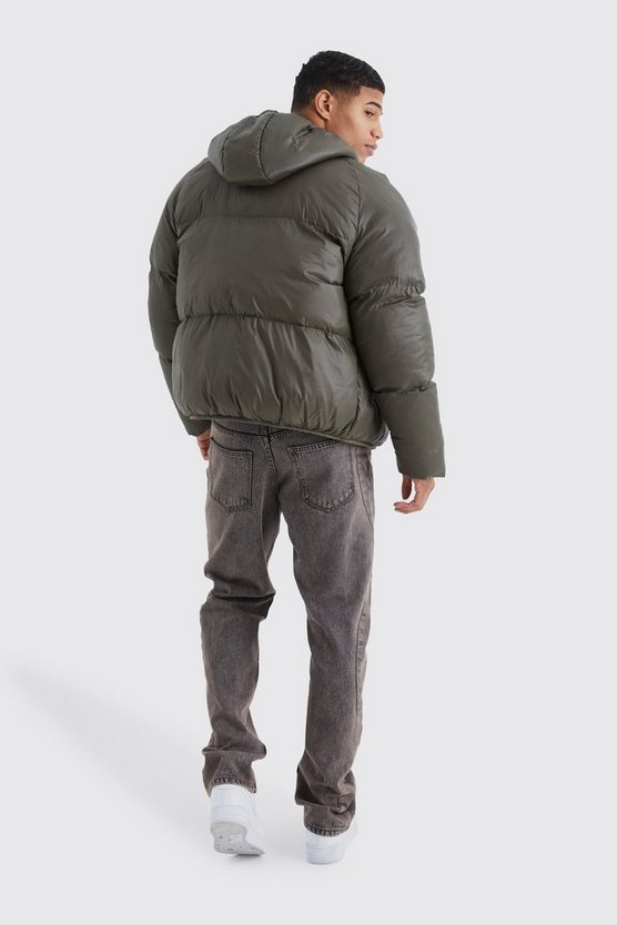 Gesteppte Nylon-Steppjacke mit Kapuze