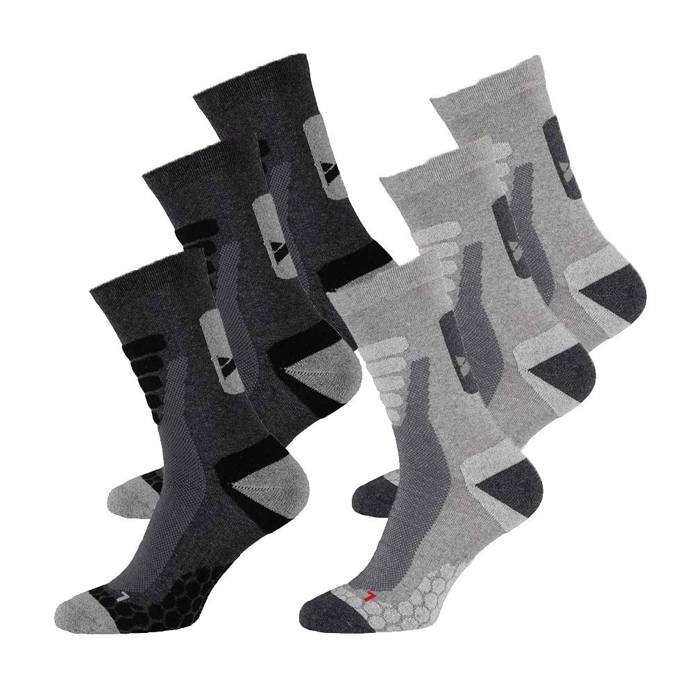 Xtreme 6 Paar Multi Grey Wandersocken
