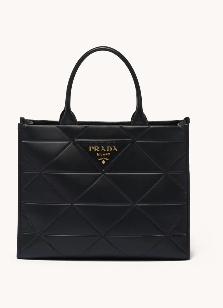 Geantă mare din piele cu logo-ul Prada