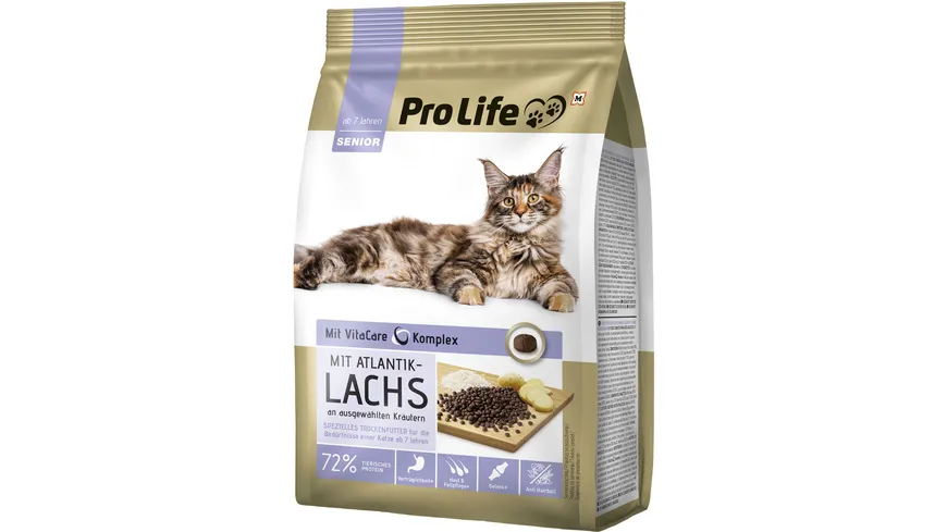 Pro Life Katze Trockenfutter mit Atlantiklachs an ausgewählten Kräutern 400 g