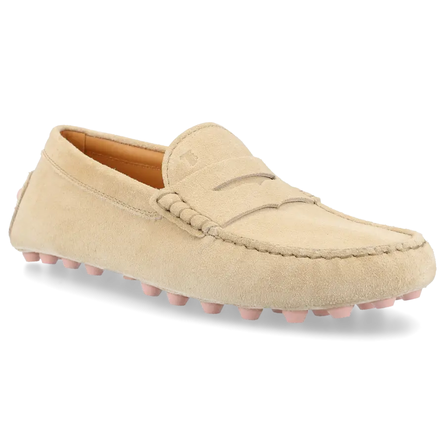 Tod's - Mokassins GOMMINOS BUBBLE Veloursleder - beige