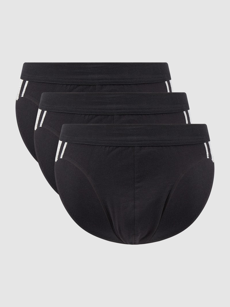 Slip mit Stretch-Anteil im 3er-Pack in schwarz