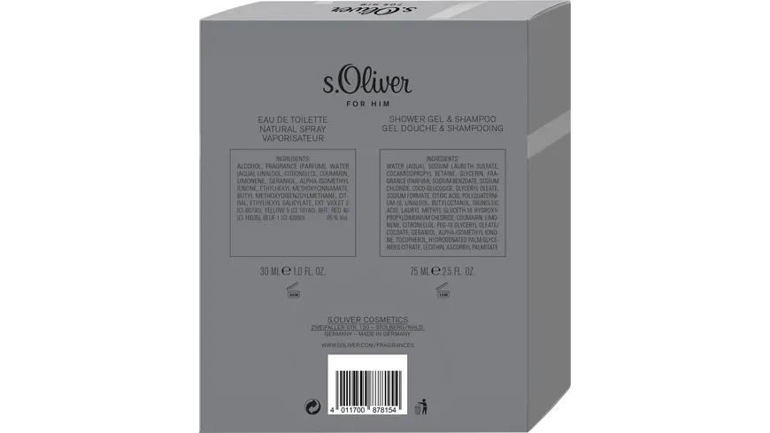 s.Oliver for Him Eau de Toilette + Duschgel Geschenkpackung