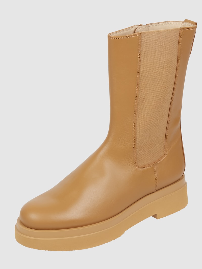 Boots aus Leder in camel