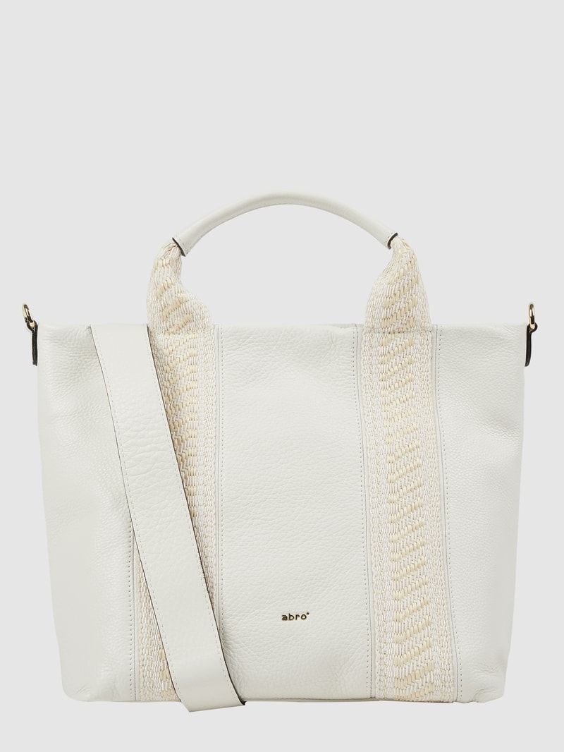 Shopper aus Leder Modell 'Kaia' in weiß