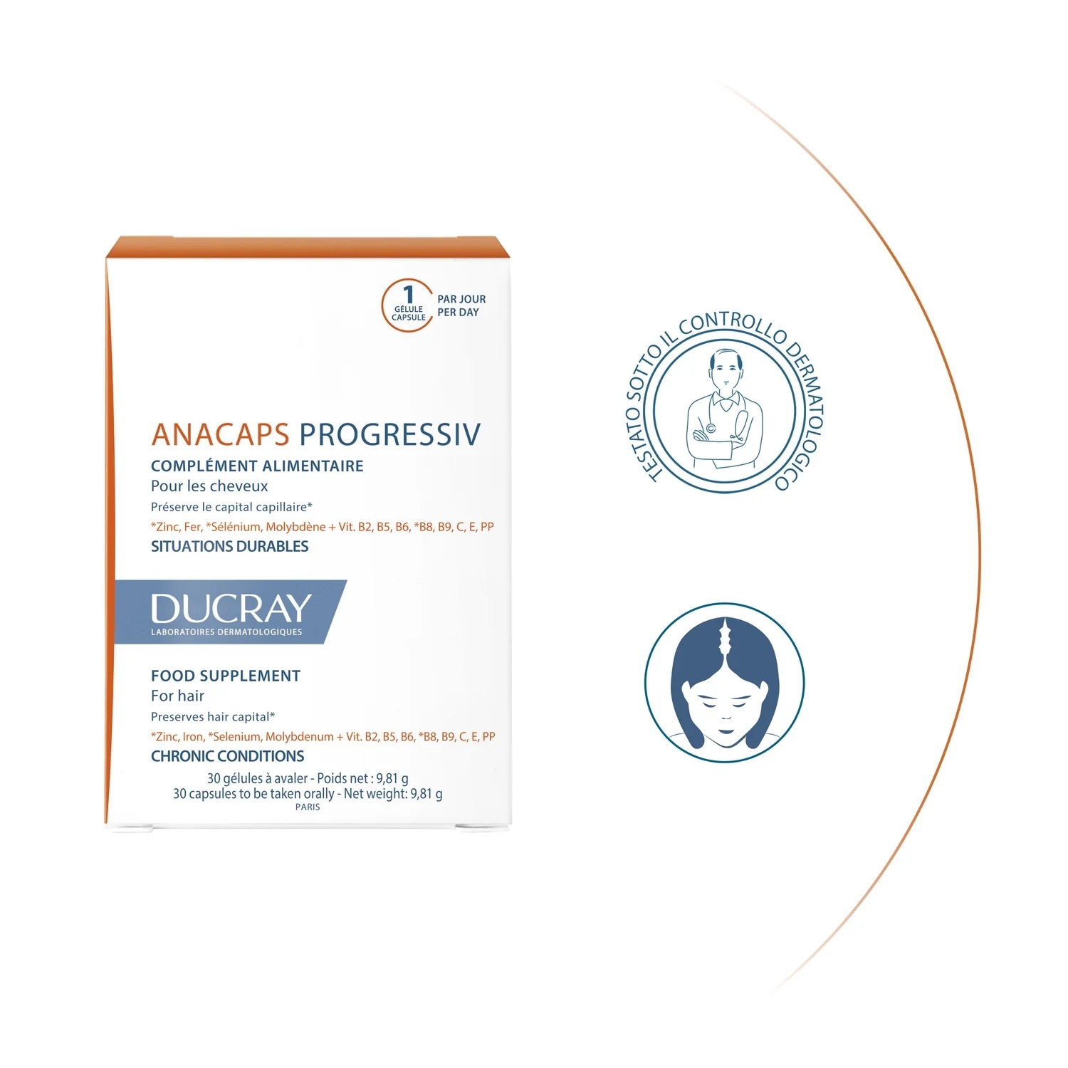 Anacaps - Progressiv - Doplnok stravy proti vypadávaniu vlasov na nechty a vlasy