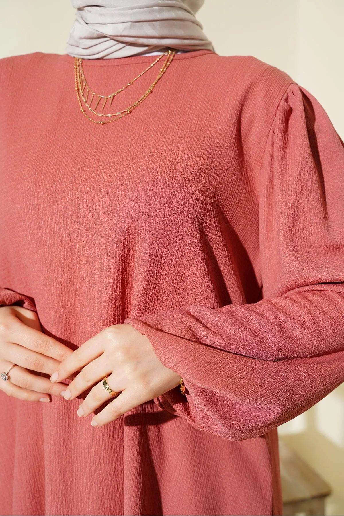 Bigdart  Damen Dusty Rose Tunika Hose Unterteil Top Set 6663