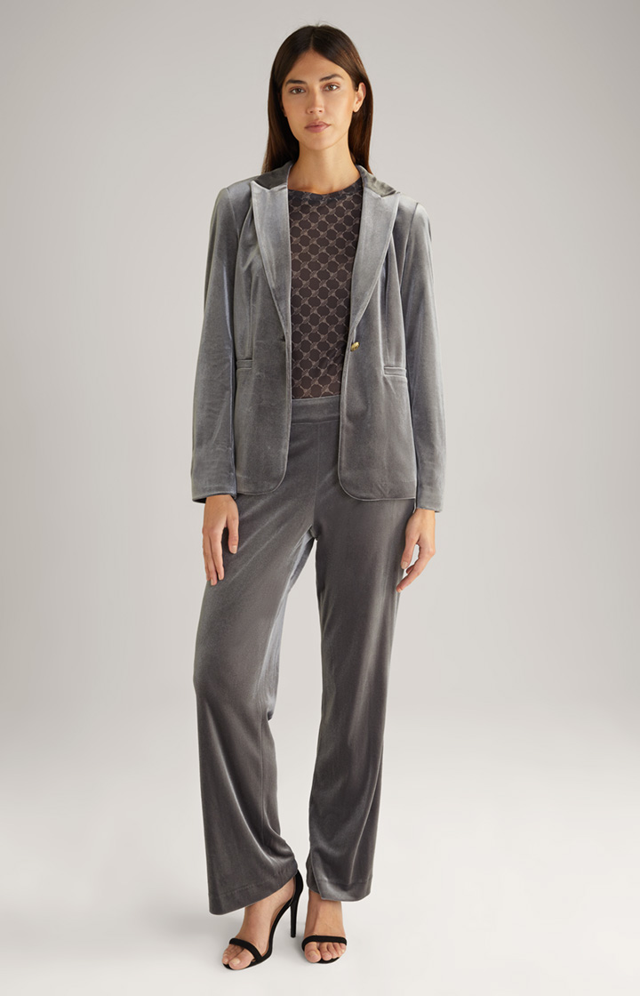 Samt-Blazer in Grau