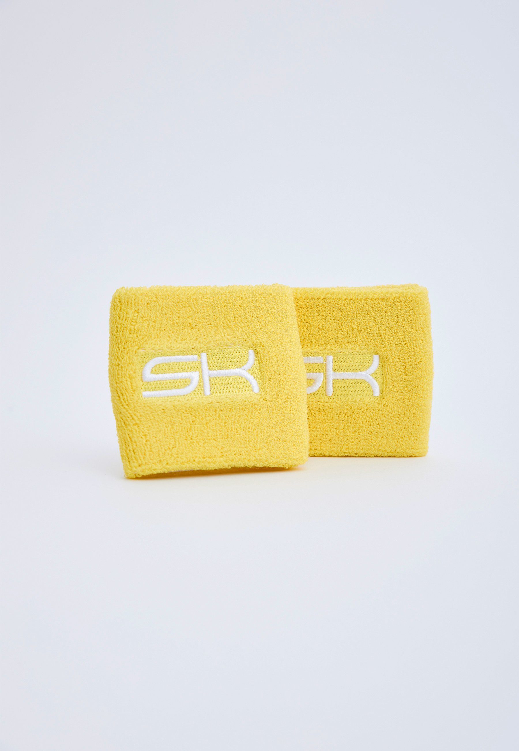 SPORTKIND Schweißband Tennis Schweißbänder klein 2er Set unisex Kinder & Erwachsene, gelb