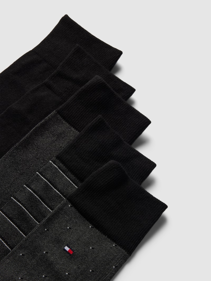 Socken mit Logo-Stitching im 5er-Pack in schwarz