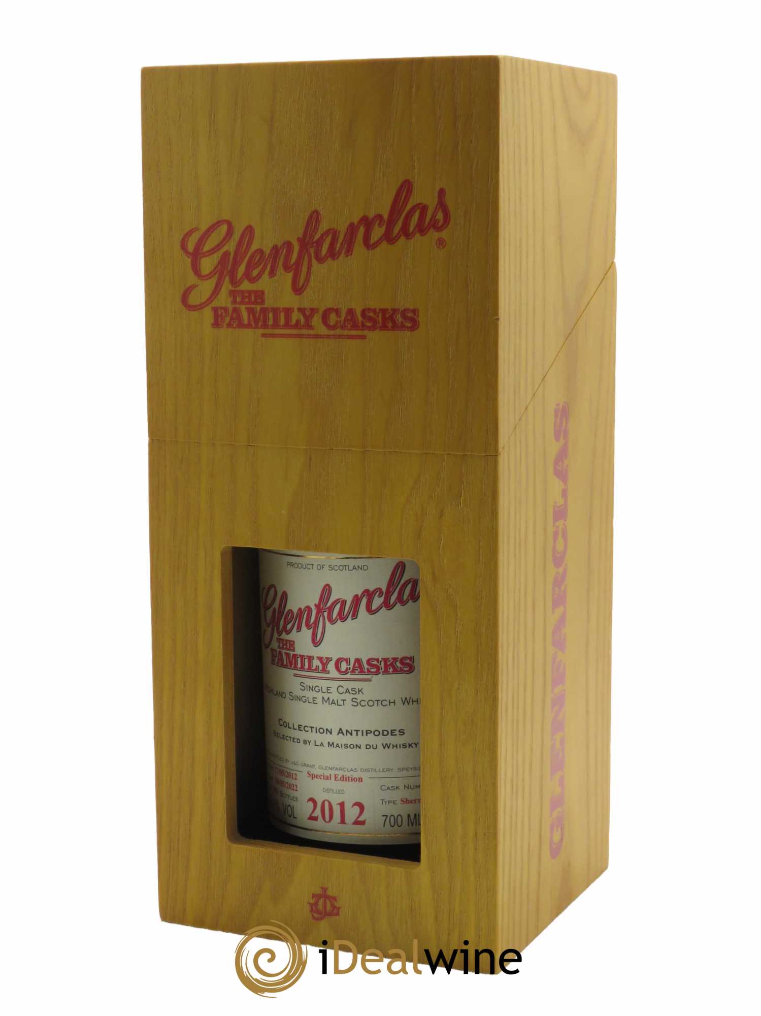 Whisky Glenfarclas 10 ans The Family Cask Sherry Hogshead Antipodes (70cl) 2012 - Lot de 1 Bouteille
