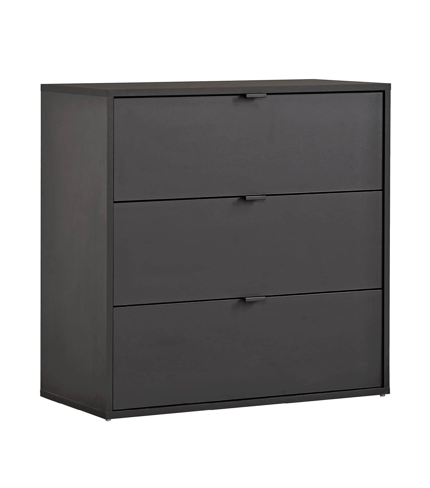 mokebo Sideboard Die Maßgebende (mit 3 Schubladen), Nachttisch, Highboard, Anrichte oder Kommode in Anthrazit