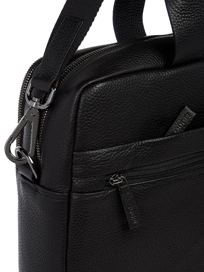Laptoptasche aus Leder in schwarz