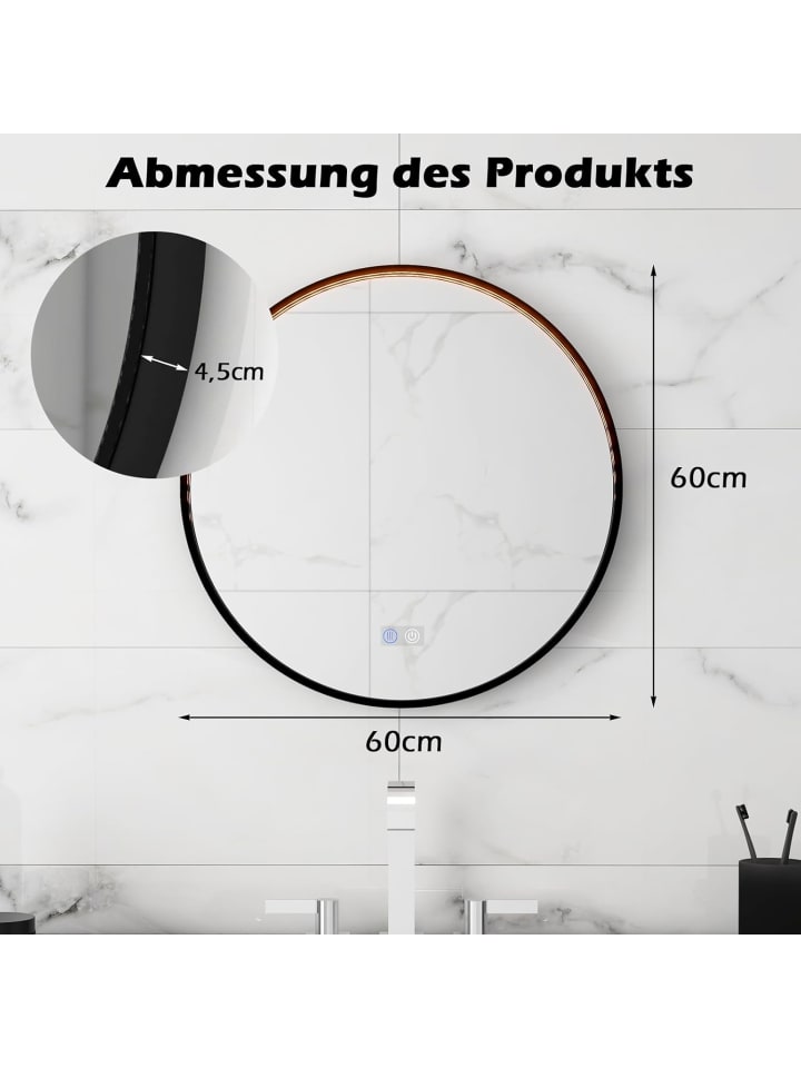 COSTWAY Badezimmerspiegel 60 cm in Silber günstig kaufen onesize