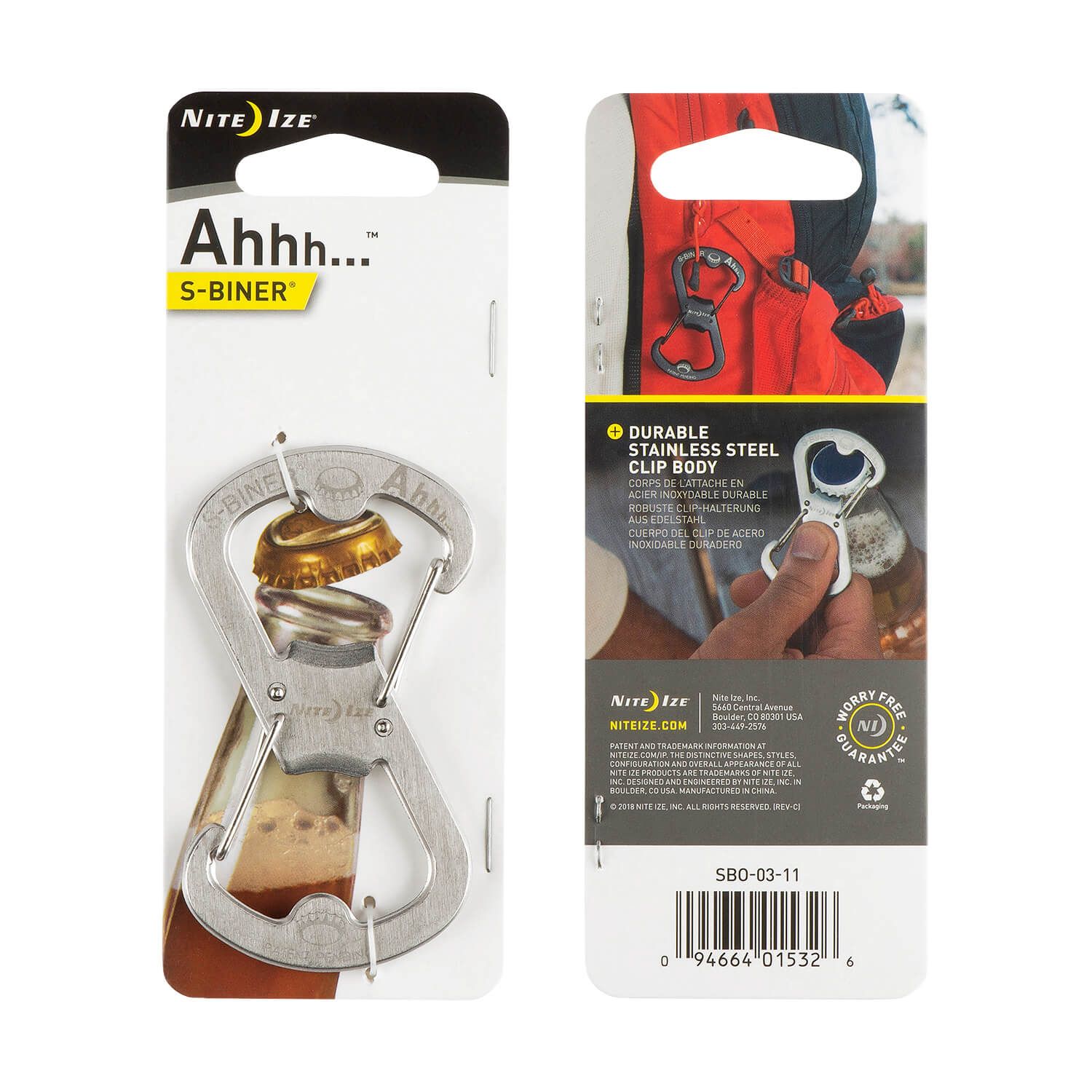 Stainless Bottle Opener S-Biner Karabiner