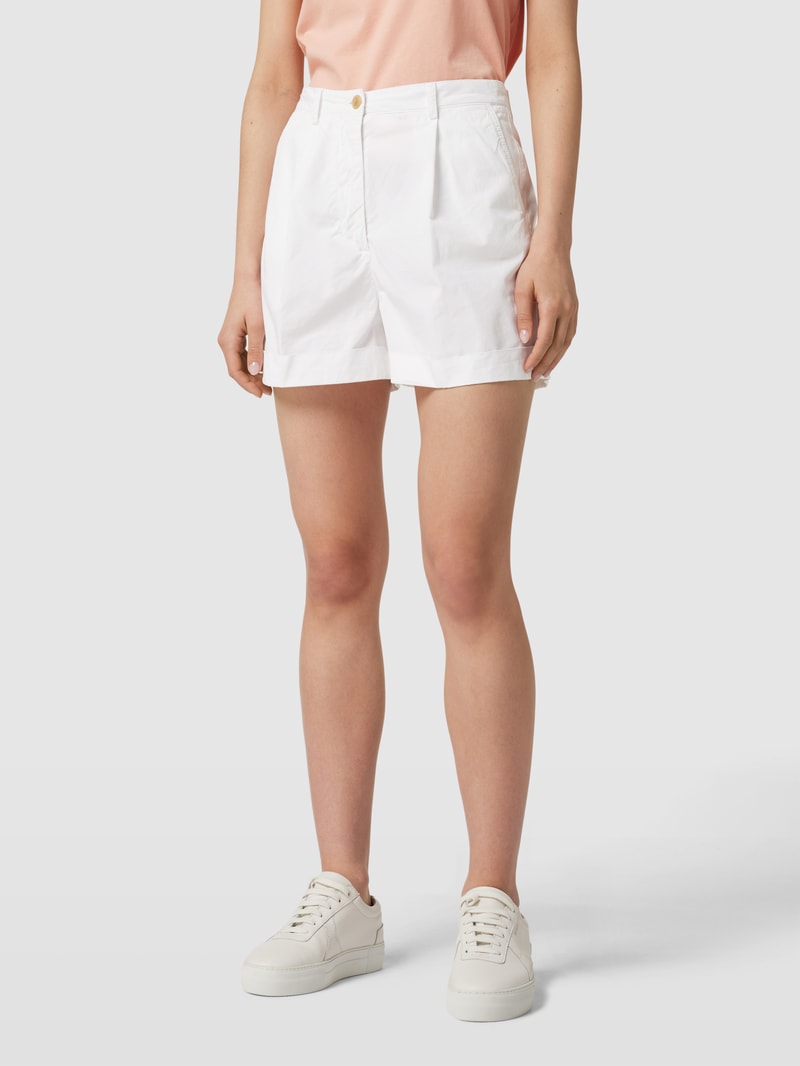 Shorts mit fixierten Beinumschlägen in weiß