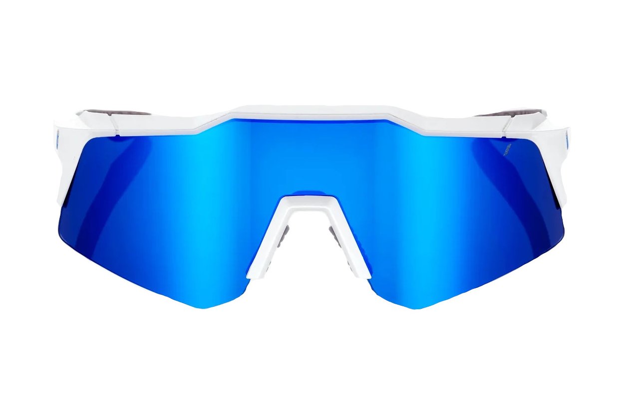 100 Percent Speedcraft XS Matte White / Blue Multilayer Mirror