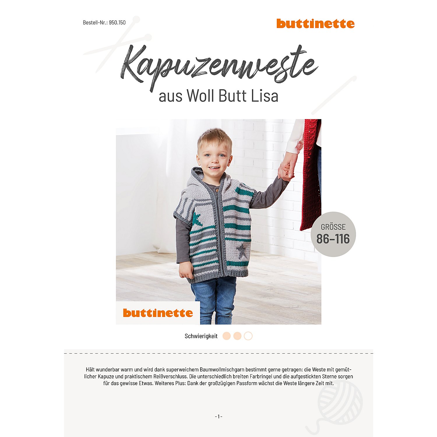 Strickanleitung – Kapuzenweste aus Woll Butt Lisa