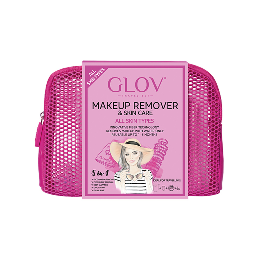 glov Travel Set Pink (with On The Go) Kit démaquillant Travel Set All Skin Types