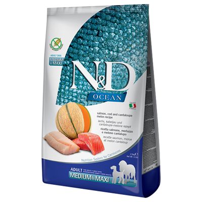 Farmina N&D Ocean Lachs, Kabeljau & Melone Medium & Maxi