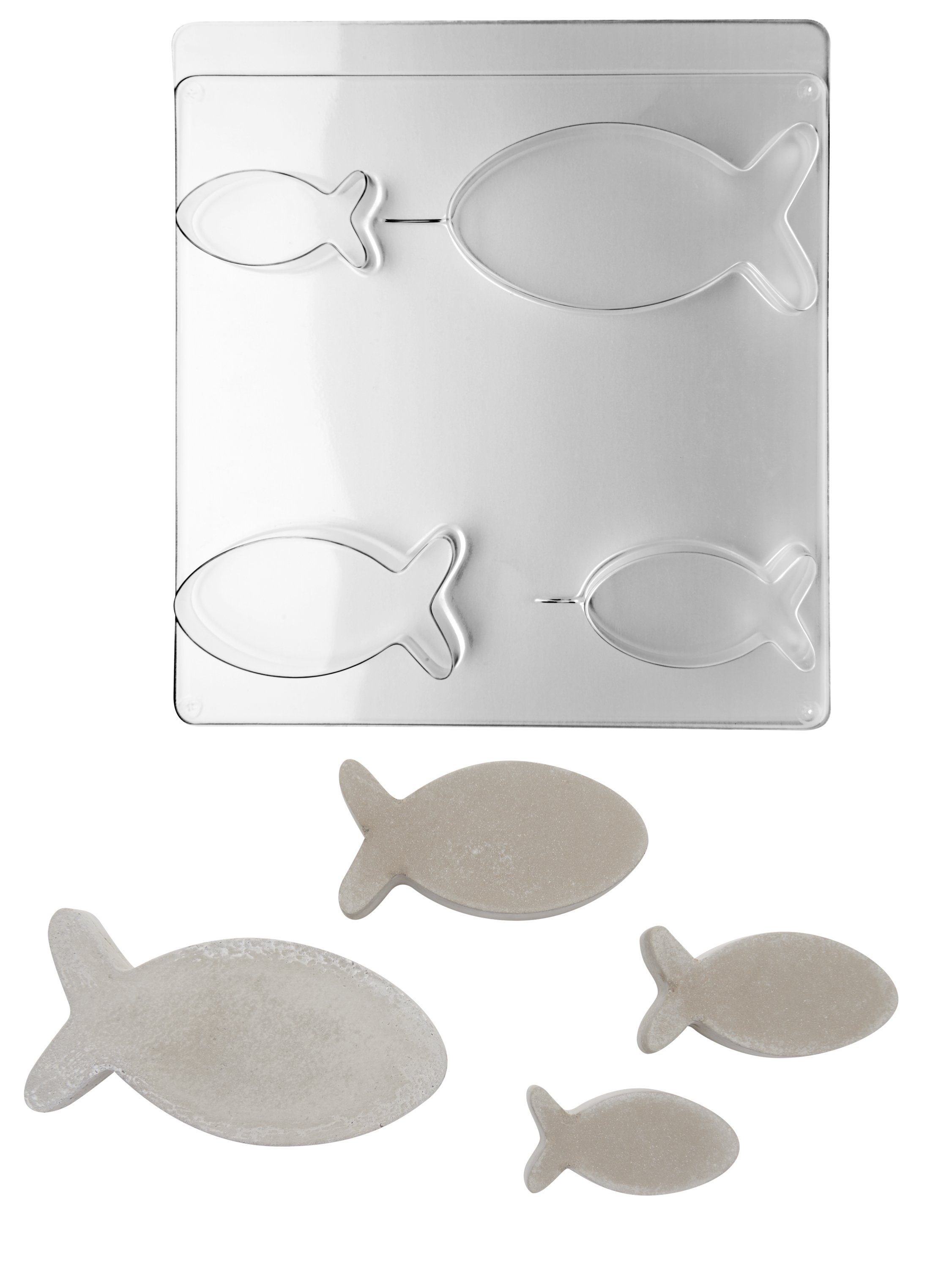 Rayher Modellierwerkzeug Gießform Fische, 4 Größen