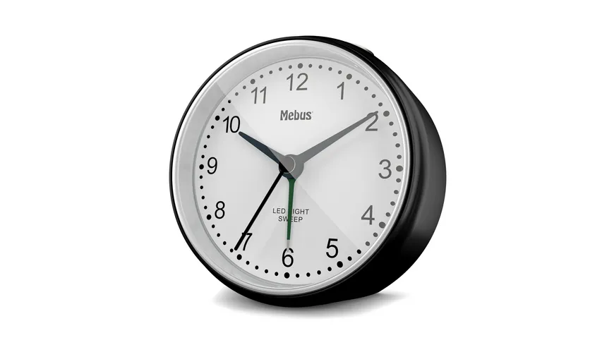 Mebus Quarzwecker analog Schwarz