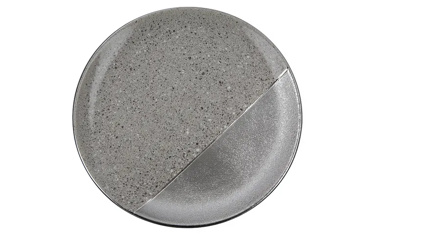 GILDE Deko-Schale/Teller Marmo Ø35cm silber, grau