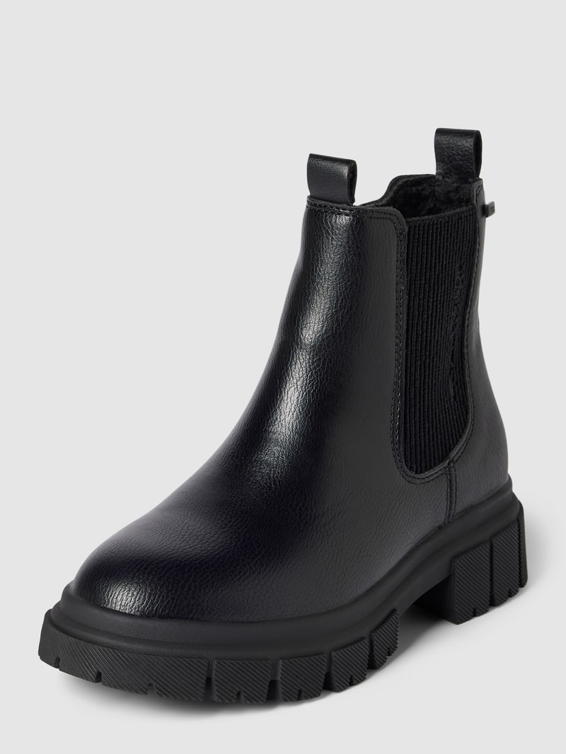 Chelsea Boots in Leder-Optik in schwarz