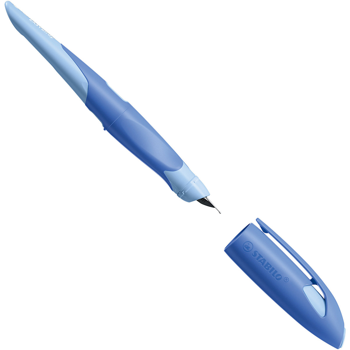 Schulfüller EASYbirdy Linkshänder M-Feder Pastel Edition blau/hellblau, inkl. Patrone & Einstellwerkzeug