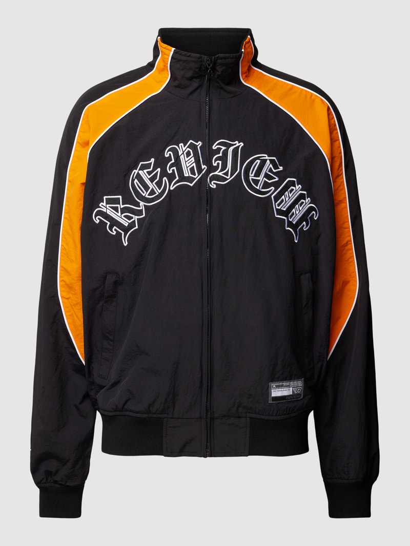 Bomberjacke mit Stehkragen in schwarz