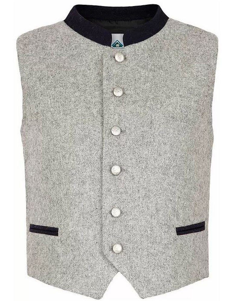 Isar-Trachten Trachtenweste Kinder Loden Weste 'Henry' 75306 - Grau Blau