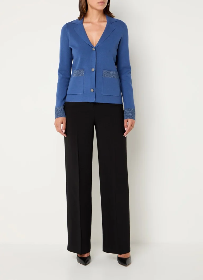 Vestă Gerry Weber din tricot fin, cu buzunare aplicate și lurex.