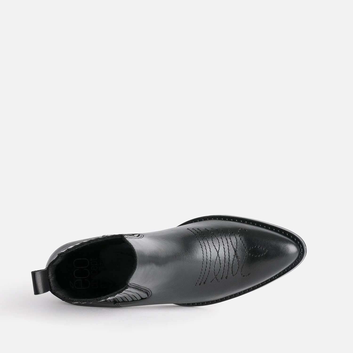 Chelsea boots santiag noir éco-conçu en cuir