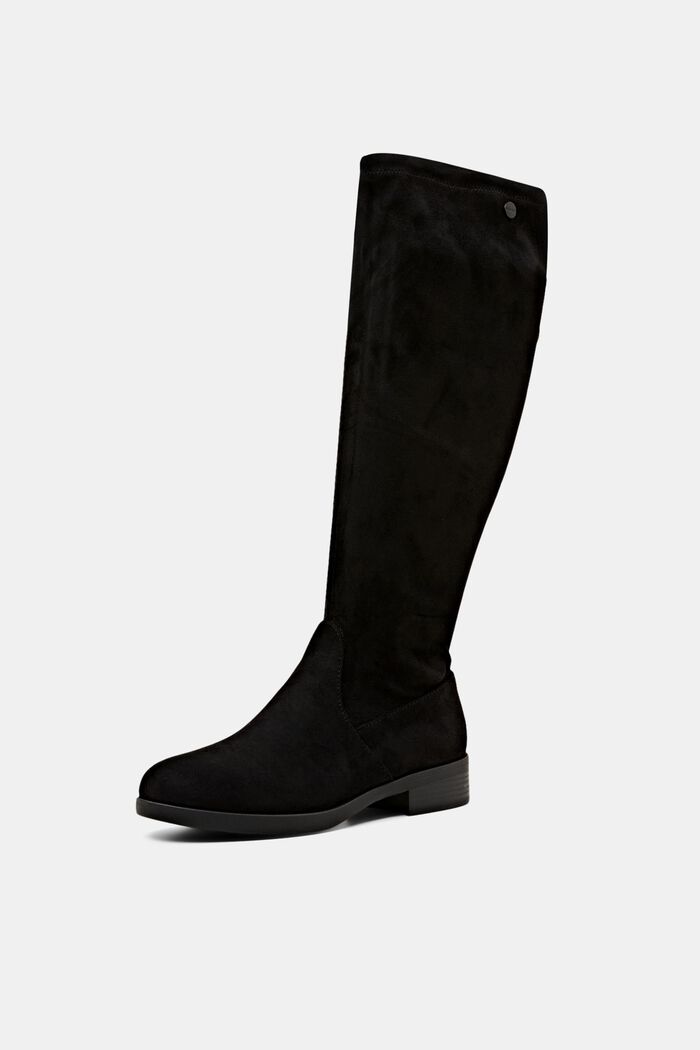 Kniehohe Boots in Wildlederoptik