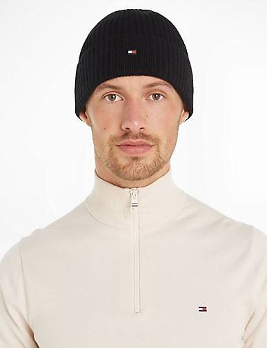 TOMMY HILFIGER Herren Kaschmirmütze TH CASHMERE PLAQUE BEANIE