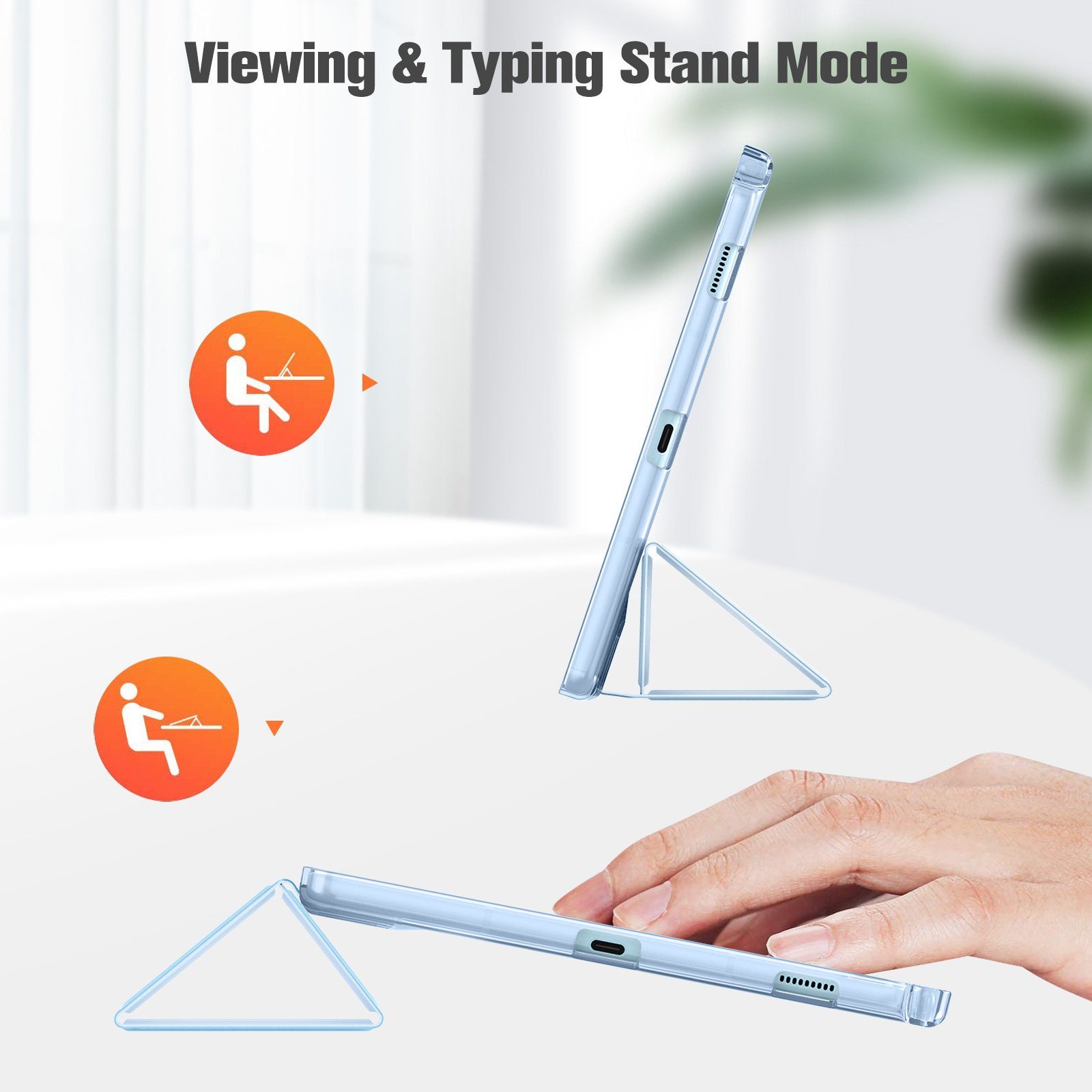 Fintie Tablet-Hülle Hülle für Samsung Galaxy Tab S6 Lite 10.4 2022/2020 SM-P610/P613/P615/P619 - Slim Schutzhülle mit Transparenter Rückseite Abdeckung Cover, Auto Sleep/Wake
