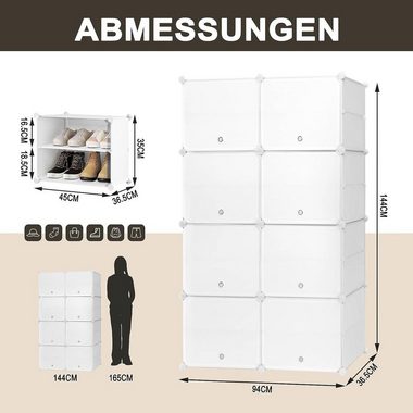 Woltu Schuhregal, 1-tlg., Schuhaufbewahrung mit 8 Fächern für 32 Paar Schuhe