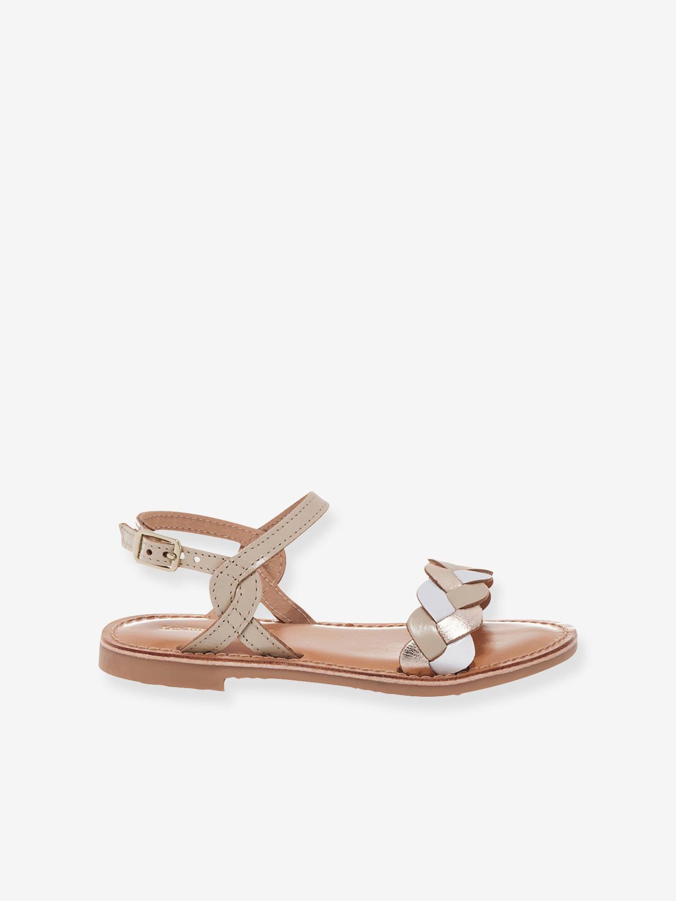 Sandales cuir enfant Bonbon LES TROPEZIENNES® PAR M. BELARBI beige imprimé